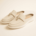 Mocassins Femme Confort en Suédine Beige