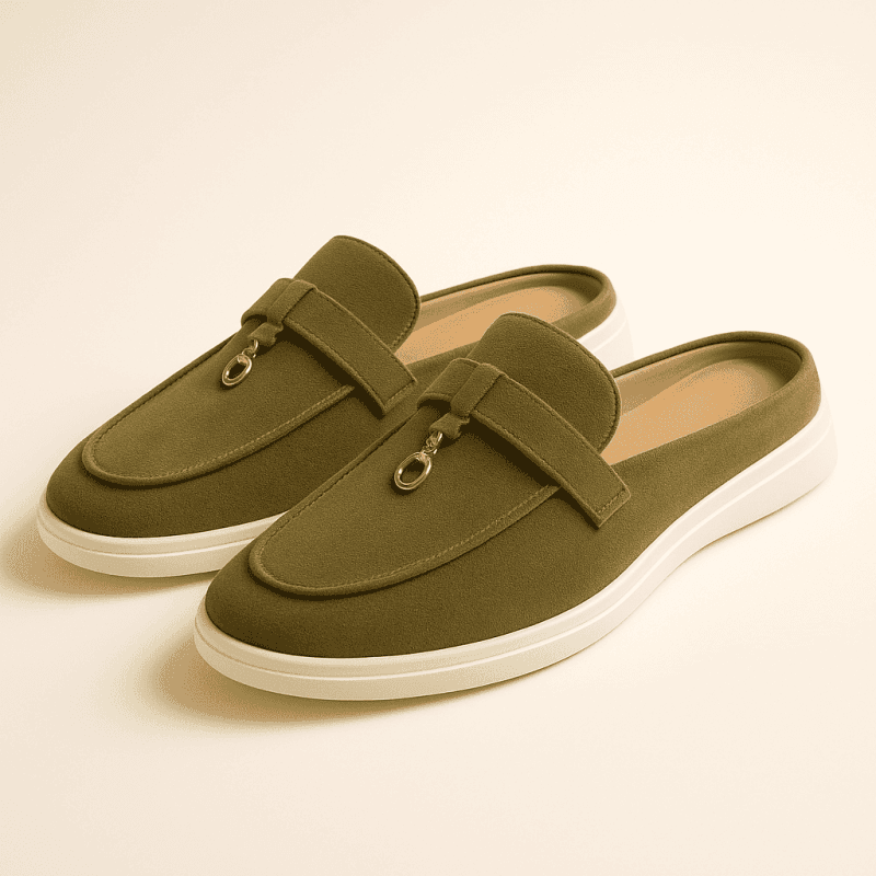 Mocassins Femme Confort en Suédine Kaki