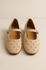 Mocassins Femme à Clous Dorés Gris