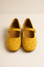 Mocassins Femme à Clous Dorés Jaune