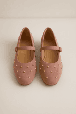 Mocassins Femme à Clous Dorés Rose