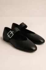 Mocassins Femme à Large Bride Noir