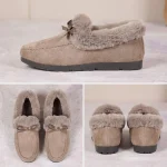 Mocassin Femme Hiver Fourré avec Nœud-angle