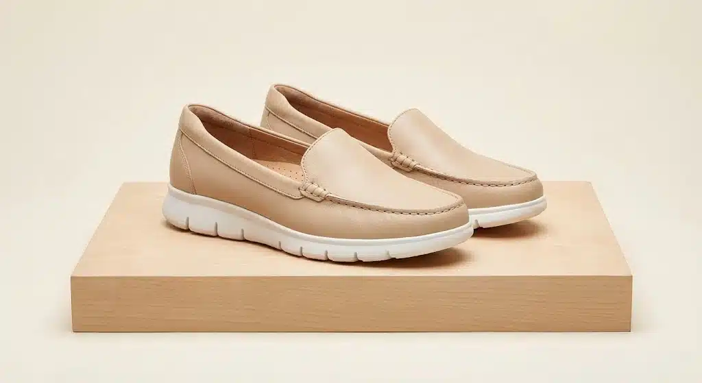 mocassin femme pieds sensibles avec semelle amortissante en cuir souple