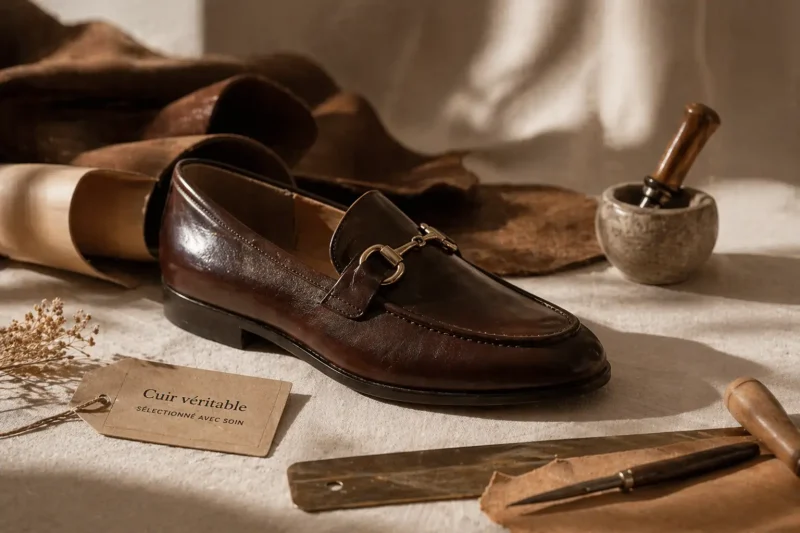 Mocassins femme en cuir véritable