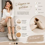 Mocassin Femme en Cuir Véritable à Bout Pointu specs Infographie des caractéristiques du mocassin femme en cuir véritable à bout pointu