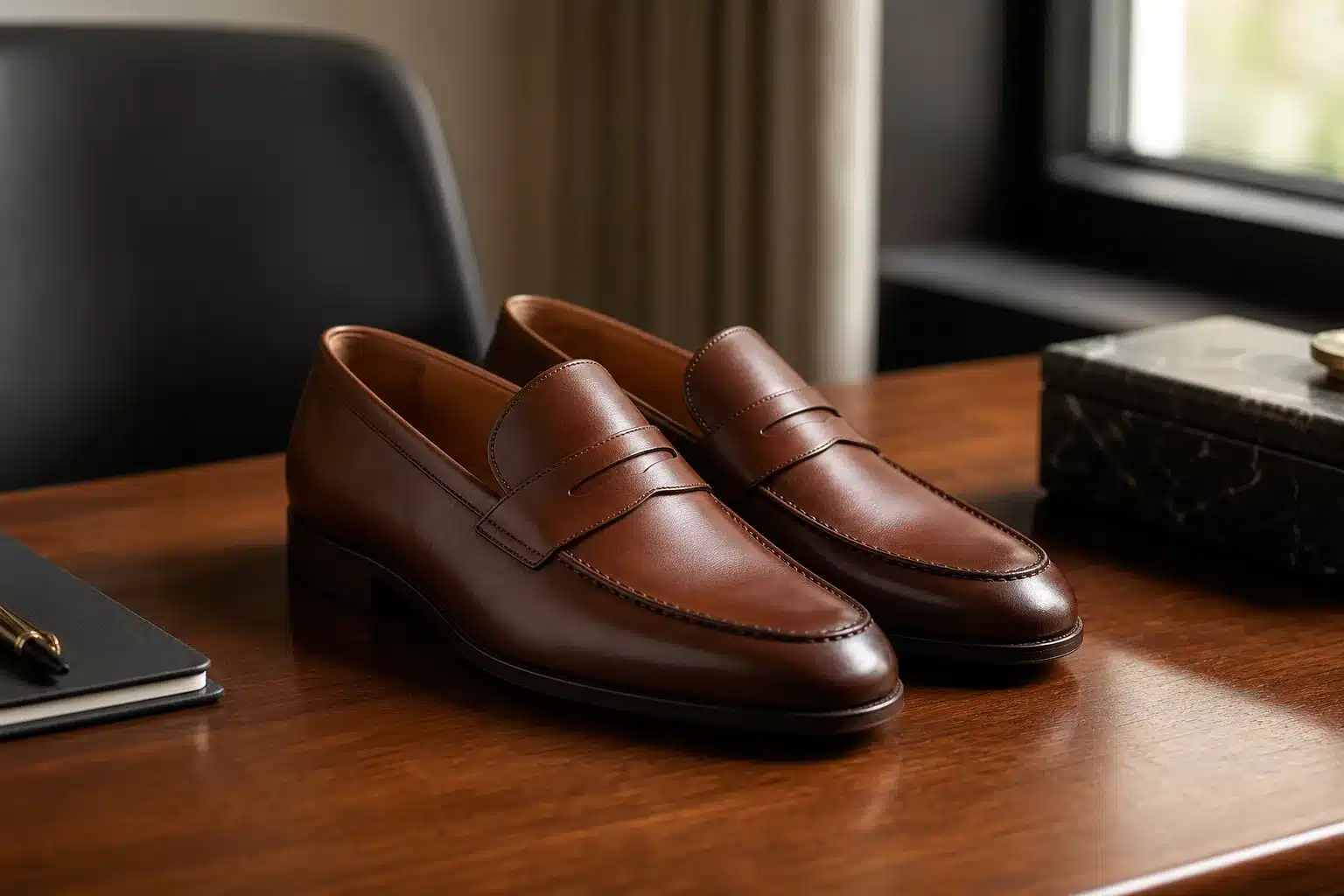 Chaussures mocassins confortables pour mariage sans douleurs en fin de journée