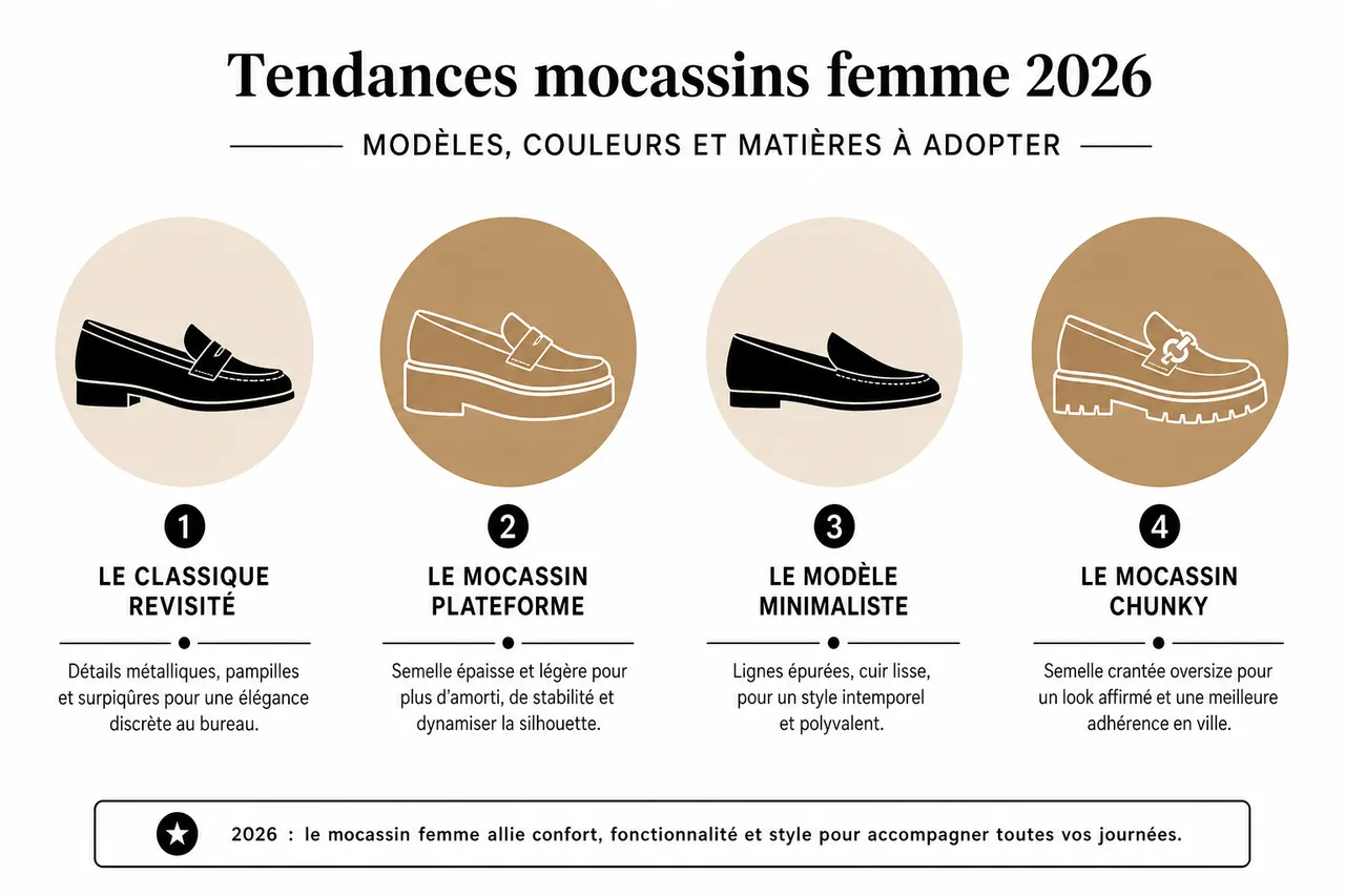Les tendances 2026 pour choisir des mocassins en cuir adaptés à la marche longue , Tendances mocassins femme 2026: modèles, couleurs et matières à adopter