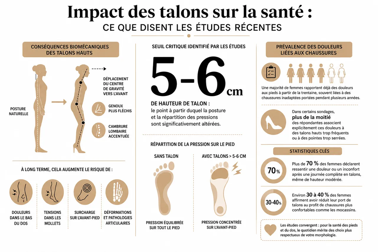 Pourquoi privilégier les mocassins pour ménager vos pieds face aux talons , Impact des talons sur la santé: ce que disent les études récentes