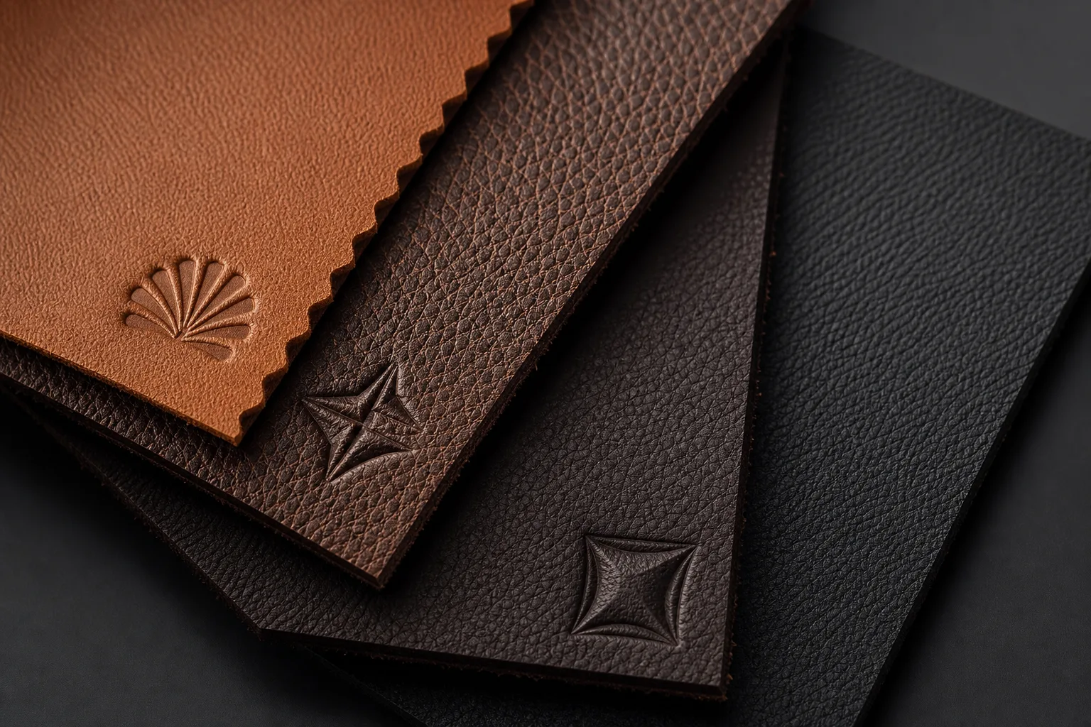 Logo et étiquettes authentiques sur cuir de qualité