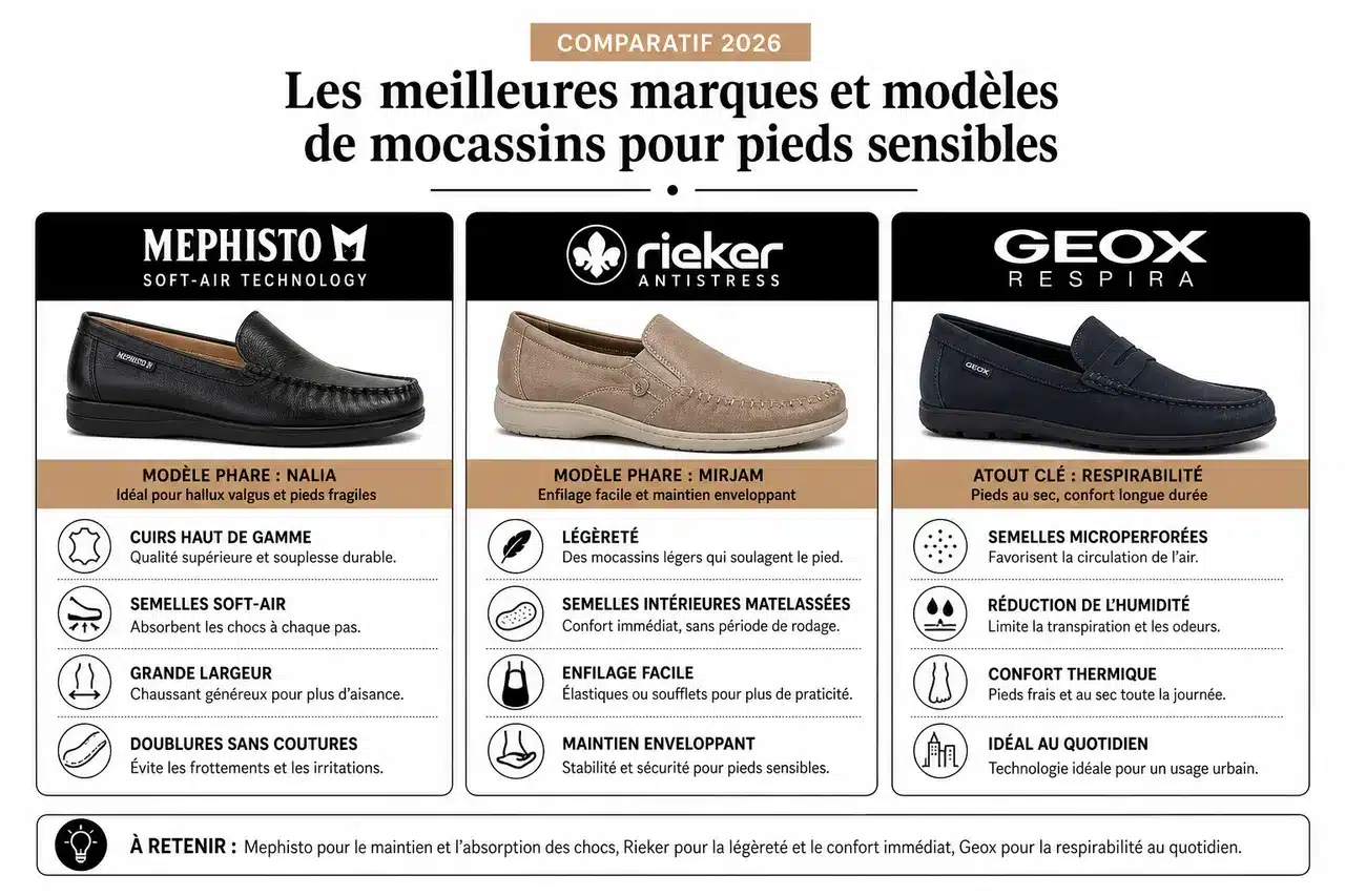 Comment repérer des mocassins adaptés aux pieds sensibles pour un confort optimal , Comparatif 2026: les meilleures marques et modèles de mocassins pour pieds sensibles