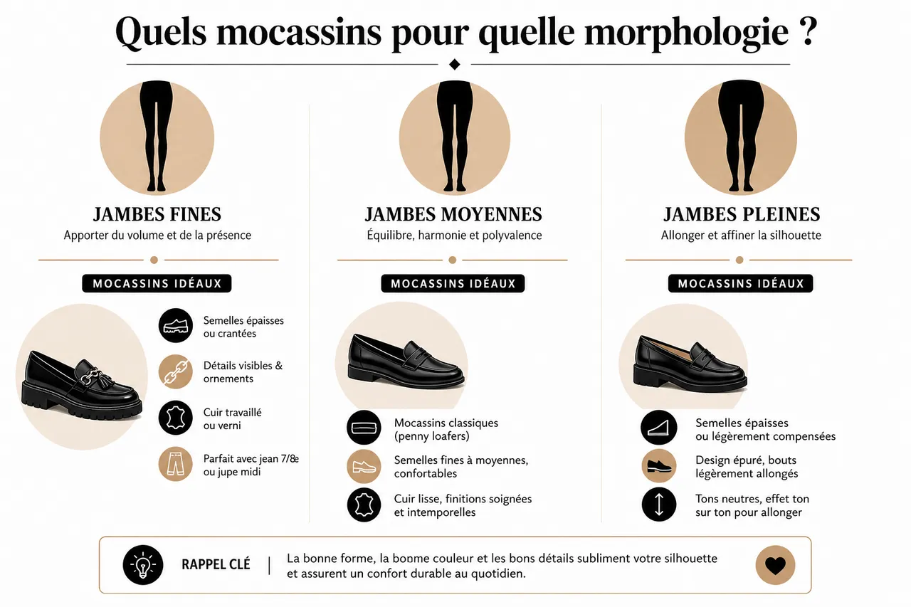 Comment choisir des mocassins selon la morphologie de vos jambes , Quels mocassins pour quelle morphologie?