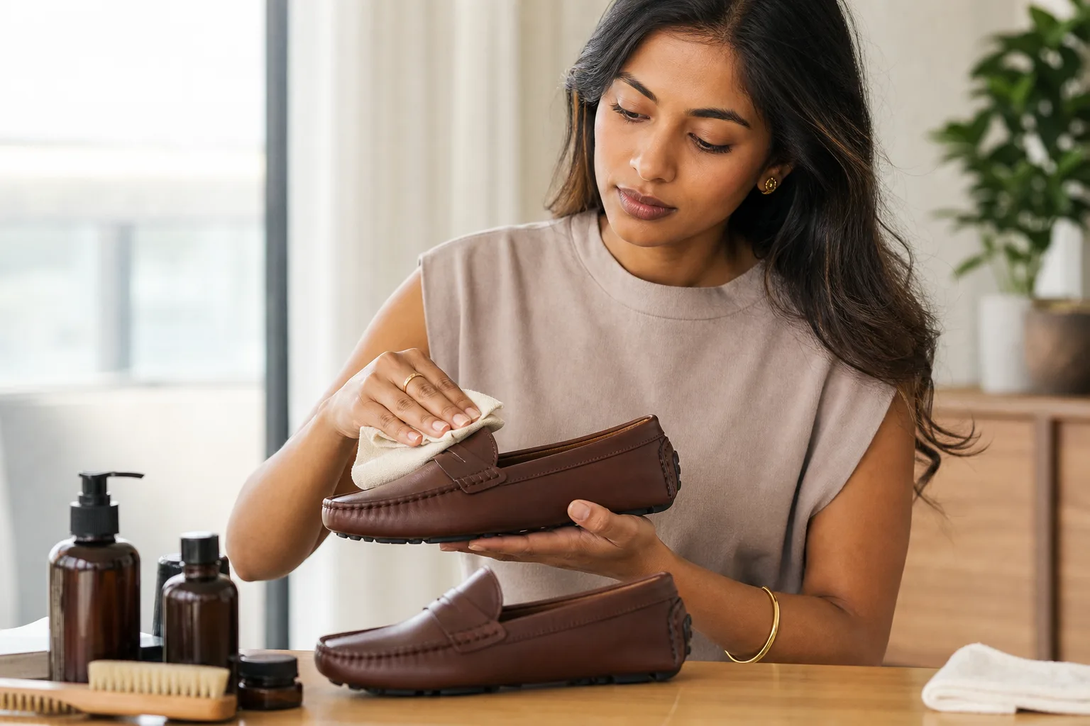 Soin intérieur mocassins pour éviter odeurs et déformations